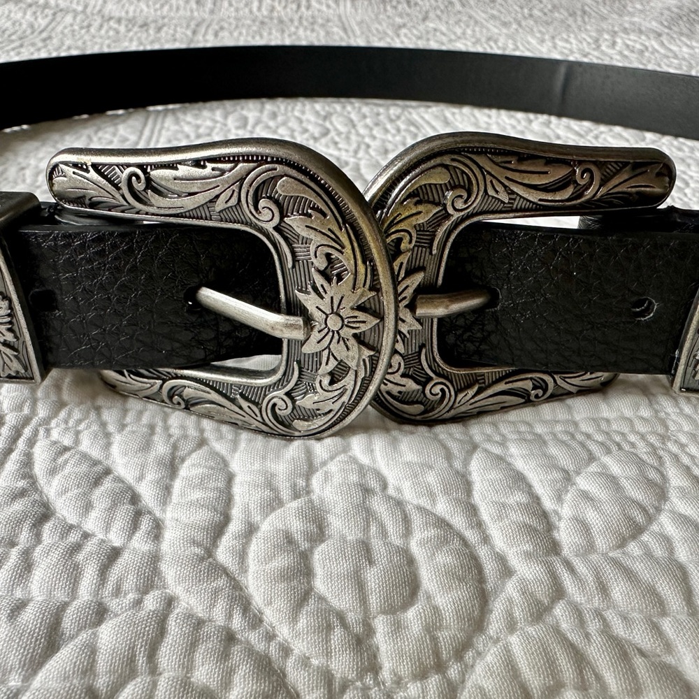 Brand NEW | Western Double Buckle Belt l Black | Size M/L